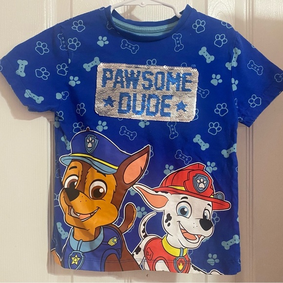New Paw Patrol Sequin Flip Tee Shirt - Picture 1 of 9